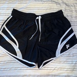 Fila, black and white running shorts
